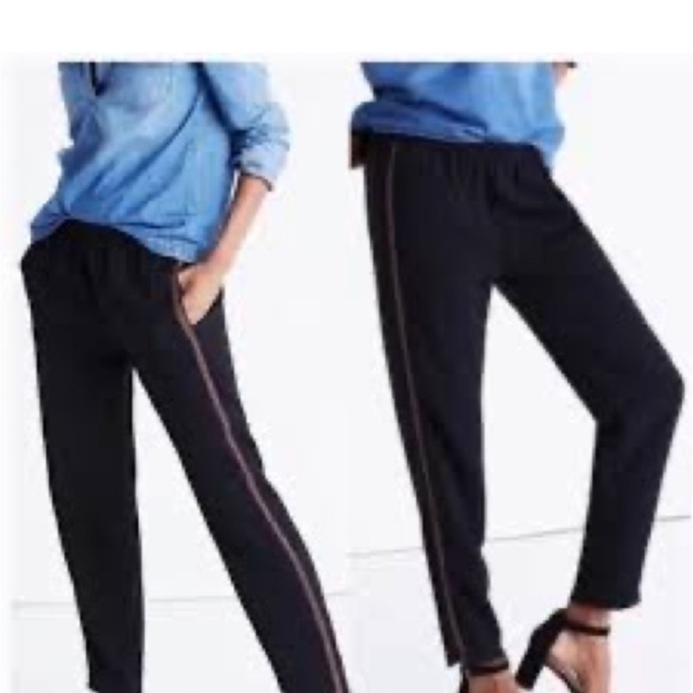 Madewell Embroidered Track Trouser Pants Womens Size Medium Pull On